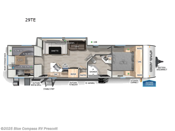 Email now about this 2025 Forest River Cherokee Grey Wolf 29TE! New 2025 Forest River Cherokee Grey Wolf 29TE available in Prescott, Arizona