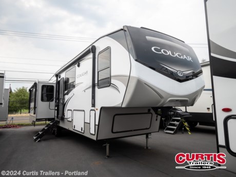 Accessories: Interior Driftwood,PROFESSIONAL GRADE CAMPING PKG,TOWING WITH CONFIDENCE PKG,COUGAR INNOVATION PKG,Climate Guard Protection Package,2ND 13.5 BTU A/C DUCTED,ELECTRIC 4 POINT LEVELING SYSTEM,2nd POWER AWNING,iNCOMMAND PRO w/GLOBAL CONNECT,SOLAR FLEX 440i,2-100ah DFE Heated Lithium Batteries,KING BED,REFRIGERATOR - RV - 12 CF,RVIA SEAL-GO CAMPING,