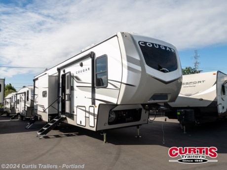 Accessories: INTERIOR - DRIFTWOOD,PROFESSIONAL GRADE CAMPING PACKAGE,TOWING WITH CONFIDENCE PACKAGE,COUGAR INNOVATION PACKAGE,CLIMATE GUARD PROTECTION PACKAGE,2nd POWER AWNING,iNCOMMAND PRO w/GLOBAL CONNECT,SOLAR FLEX DISCOVER,THEATER SEATS IPO TRI FOLD,REFRIGERATOR - 12V - 16 CF,RVIA SEAL-GO CAMPING,