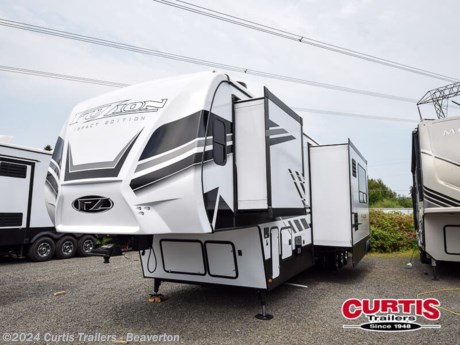 Accessories: Decor- Brindle,INTENSE INTERIOR,KNOCKOUT PACKAGE,EXTREME EXTERIOR,ELECTRIC BEDS W/DUAL OPPOSING COUCHES,KING BED MASTER SUITE,6 POINT HYDRAULIC AUTO LEVELING,G-RANGE TIRES,TPMS SENSORS W/DISPLAY,REFRIGERATOR RV - 12 CF,Sliding Rear Patio Door,2nd 3/4 Ton HE A/C,ONAN 5.5 GENERATOR,RAMP DOOR PATIO PACKAGE,SOLAR FLEX 400i,2-100ah DFE HEATED LITHIUM BATTERIES,RVIA SEAL -GO CAMPING,