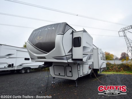 Accessories: EXT DECOR  MYSTIC WHITE,DECOR - MONTANA OAKMONT,RESIDENTIAL LIVING PACKAGE,FOUR SEASONS LIVING PACKAGE,MODERN MAPLE EDITION,2  TOWING HITCH,TPMS SENSORS,6 POINT HYDRAULIC AUTO LEVELING,REFRIGERATOR - 12V - 20cf,SOLAR FLEX DISCOVER,RVIA SEAL-GO CAMPING,