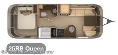 Floorplan of 2020 Airstream Flying Cloud 25RB Queen