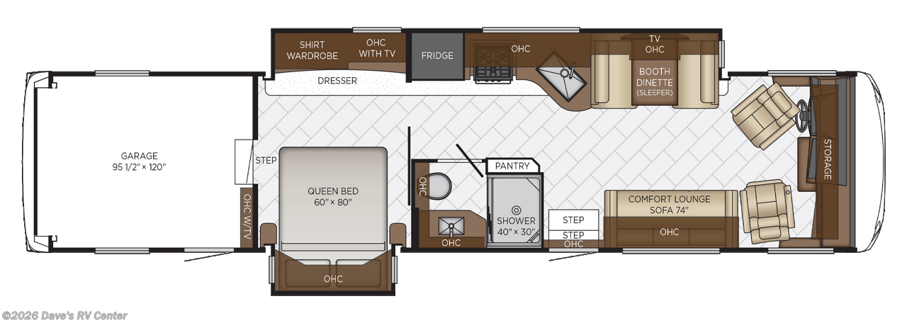 Floorplan of 2027 Newmar Canyon Star 3947