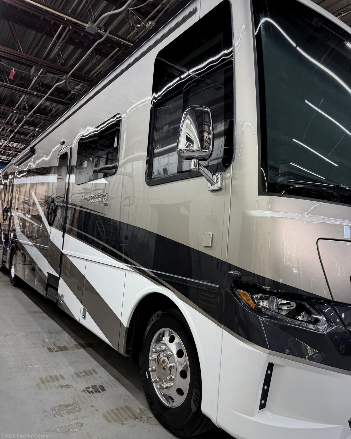 2027 Newmar Canyon Star 3947 - New Class A For Sale by Dave's RV Center in Danbury, Connecticut features Glass Shower Door, Sirius Satellite Radio, Propane, Satellite Prepped, Front End Diesel