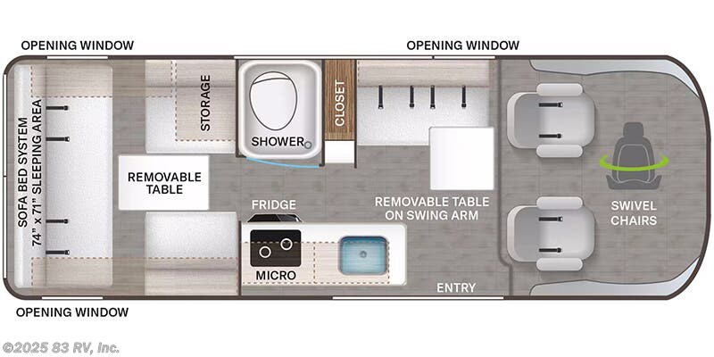 Floorplan of 2023 Thor Motor Coach Twist 2JB