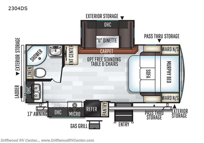 2019 Forest River Rockwood Ultra Lite 2304DS - Used Travel Trailer For Sale by Driftwood RV Center in Clermont, New Jersey features Slideout