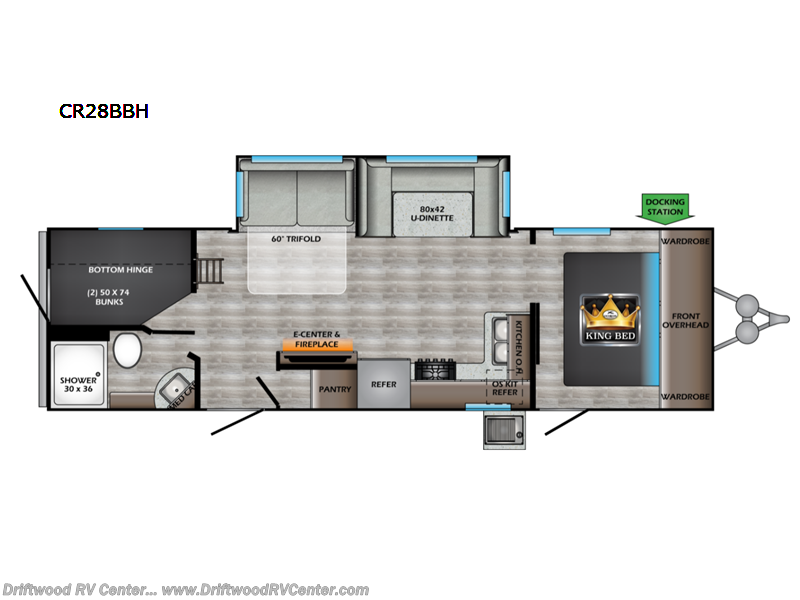 2021 CrossRoads Cruiser Aire CR28BBH - Used Travel Trailer For Sale by Driftwood RV Center in Clermont, New Jersey features Slideout