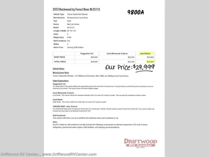 2023 Rockwood Mini Lite 2511S by Forest River from Driftwood RV Center in Clermont, New Jersey