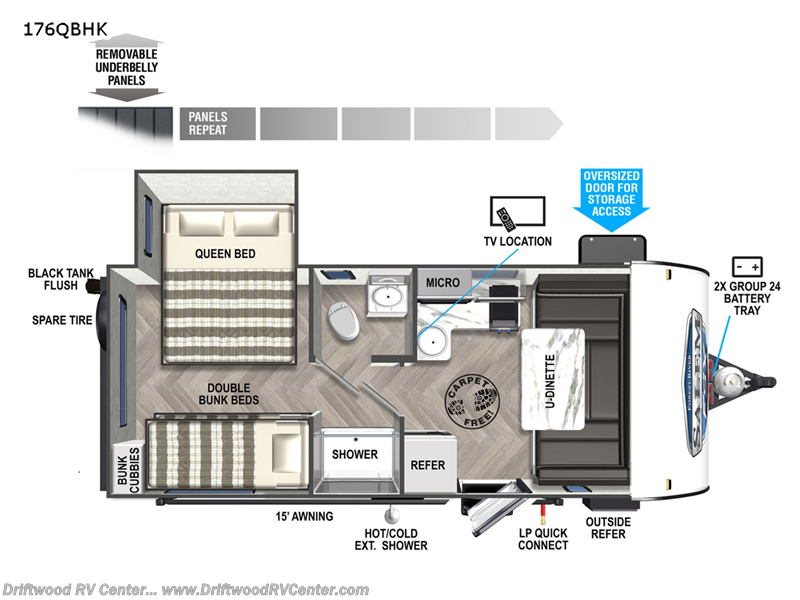 2022 Forest River Salem FSX 176QBHK - Used Travel Trailer For Sale by Driftwood RV Center in Clermont, New Jersey features Slideout