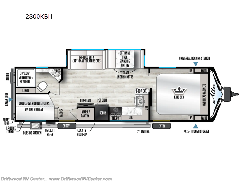 2026 East to West Alta 2800KBH - New Travel Trailer For Sale by Driftwood RV Center in Clermont, New Jersey features Slideout