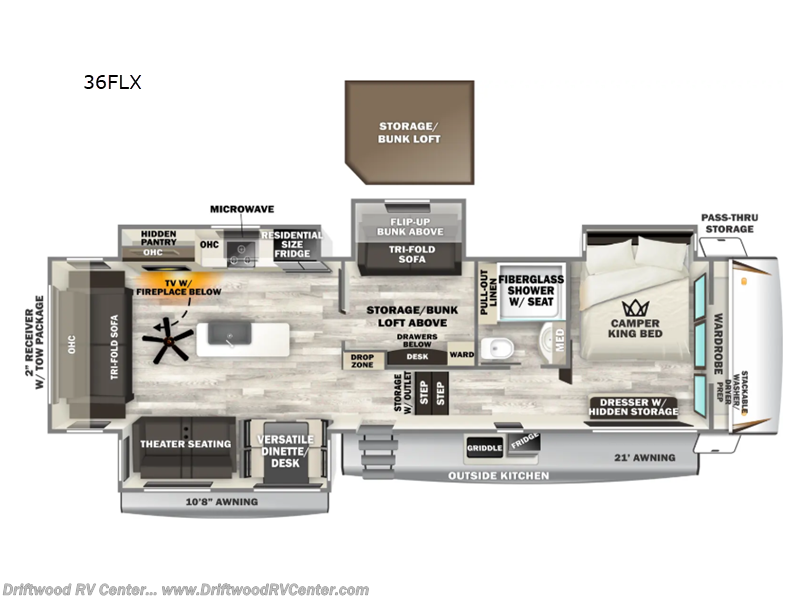 2026 Forest River Sabre 36FLX - New Fifth Wheel For Sale by Driftwood RV Center in Clermont, New Jersey features Slideout