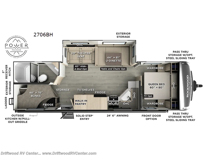 2026 Forest River Rockwood Ultra Lite 2706BH - New Travel Trailer For Sale by Driftwood RV Center in Clermont, New Jersey features Slideout