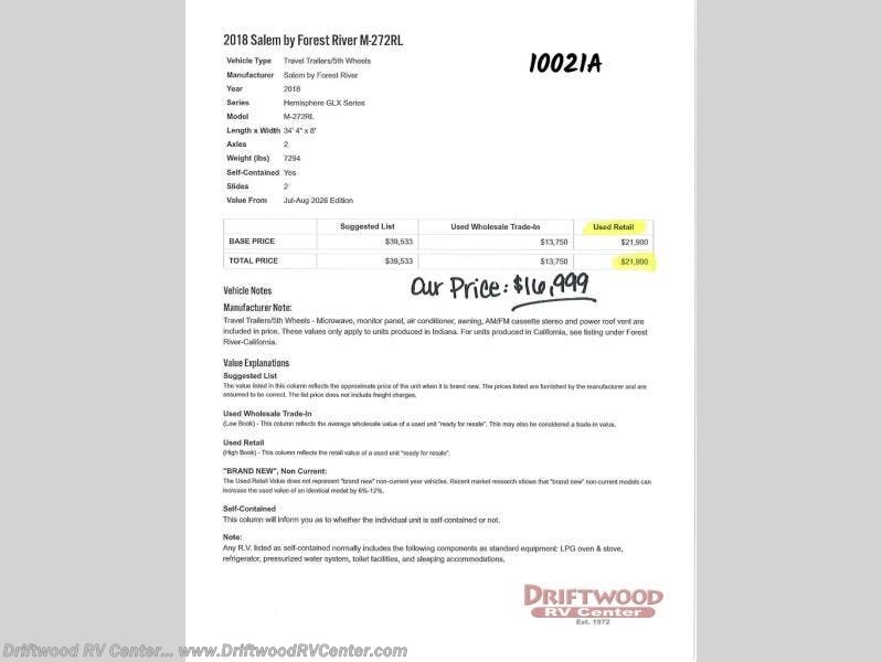 2018 Salem Hemisphere GLX 272RL by Forest River from Driftwood RV Center in Clermont, New Jersey