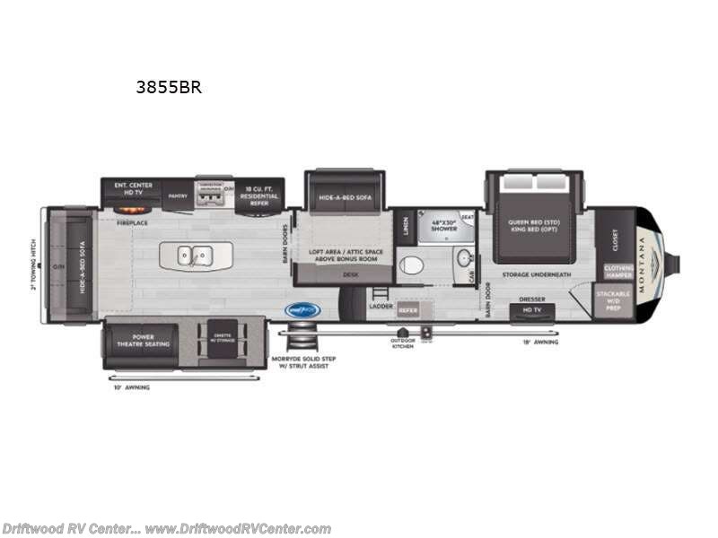 2021 Keystone Montana 3855BR - Used Fifth Wheel For Sale by Driftwood RV Center in Clermont, New Jersey features Slideout