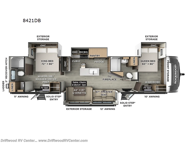 2026 Forest River Rockwood Signature 8421DB - New Travel Trailer For Sale by Driftwood RV Center in Clermont, New Jersey features Slideout