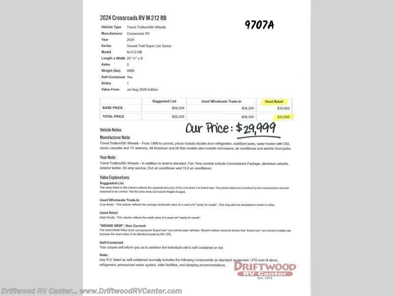 2024 Sunset Trail SS212RB by CrossRoads from Driftwood RV Center in Clermont, New Jersey