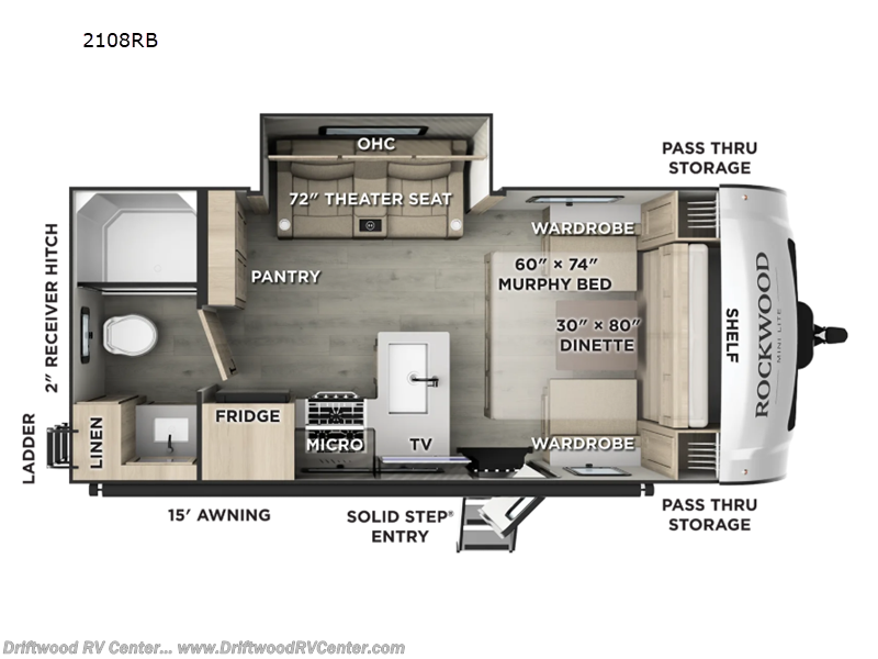 2026 Forest River Rockwood Mini Lite 2108RB - New Travel Trailer For Sale by Driftwood RV Center in Clermont, New Jersey features Slideout