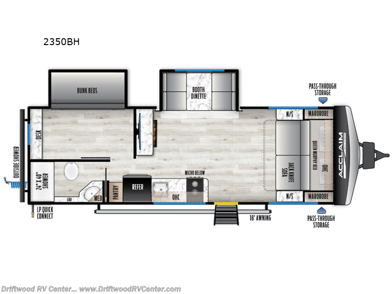 2026 East to West Acclaim 2350BH - New Travel Trailer For Sale by Driftwood RV Center in Clermont, New Jersey features Slideout