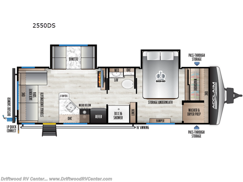 2026 East to West Acclaim 2550DS - New Travel Trailer For Sale by Driftwood RV Center in Clermont, New Jersey features Slideout
