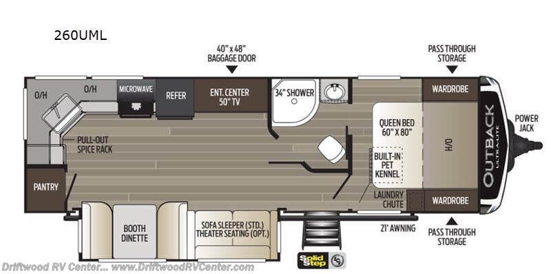 2020 Keystone Outback Ultra Lite 260UML - Used Travel Trailer For Sale by Driftwood RV Center in Clermont, New Jersey features Slideout
