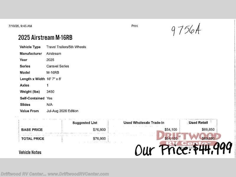 2025 Caravel 16RB by Airstream from Driftwood RV Center in Clermont, New Jersey