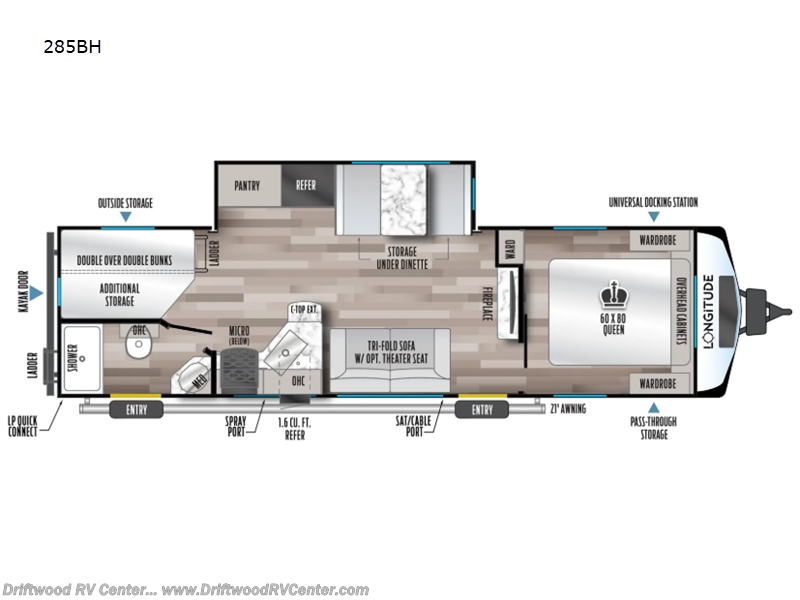 2026 East to West Longitude 285BH - New Travel Trailer For Sale by Driftwood RV Center in Clermont, New Jersey features Slideout