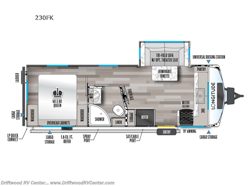 2026 East to West Longitude 230FK - New Travel Trailer For Sale by Driftwood RV Center in Clermont, New Jersey features Slideout