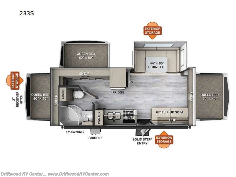 2023 Forest River Rockwood Roo 233S - Used Travel Trailer For Sale by Driftwood RV Center in Clermont, New Jersey features Slideout