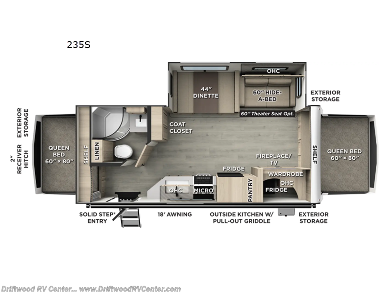 2026 Forest River Rockwood Roo 235S - New Travel Trailer For Sale by Driftwood RV Center in Clermont, New Jersey features Slideout