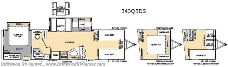 2015 Coachmen Catalina 343QBDS - Used Travel Trailer For Sale by Driftwood RV Center in Clermont, New Jersey features Slideout