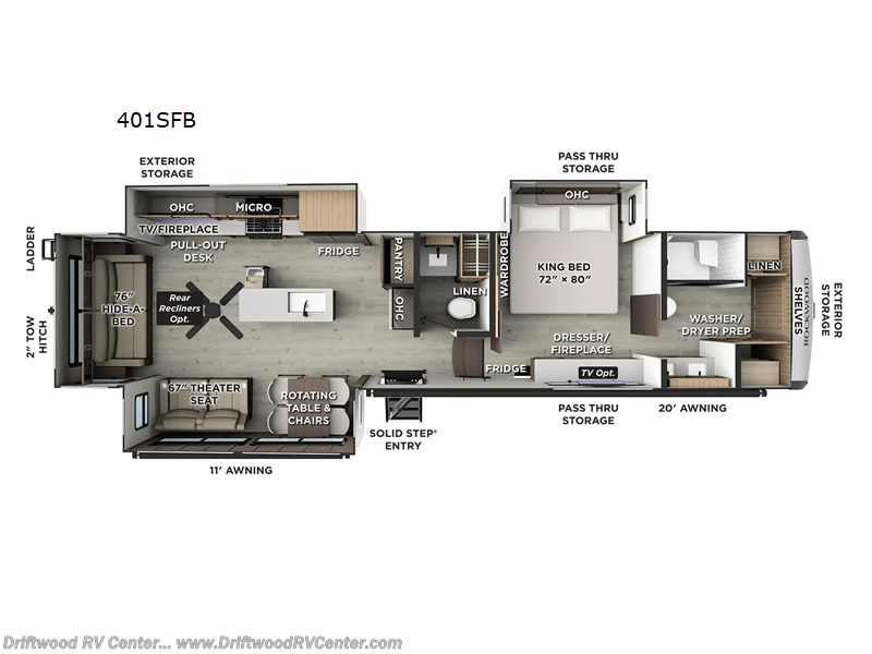 2027 Forest River Rockwood Signature 401SFB - New Fifth Wheel For Sale by Driftwood RV Center in Clermont, New Jersey features Slideout