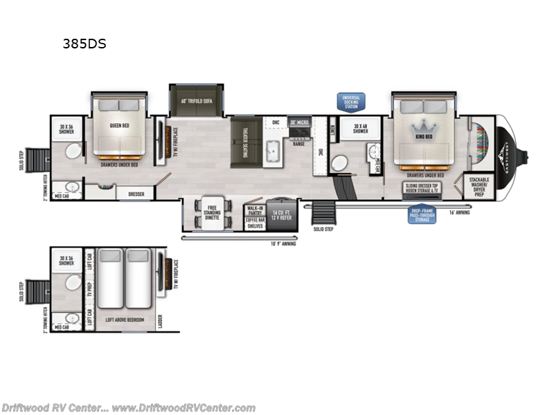 2027 East to West Ahara 385DS - New Fifth Wheel For Sale by Driftwood RV Center in Clermont, New Jersey features Slideout