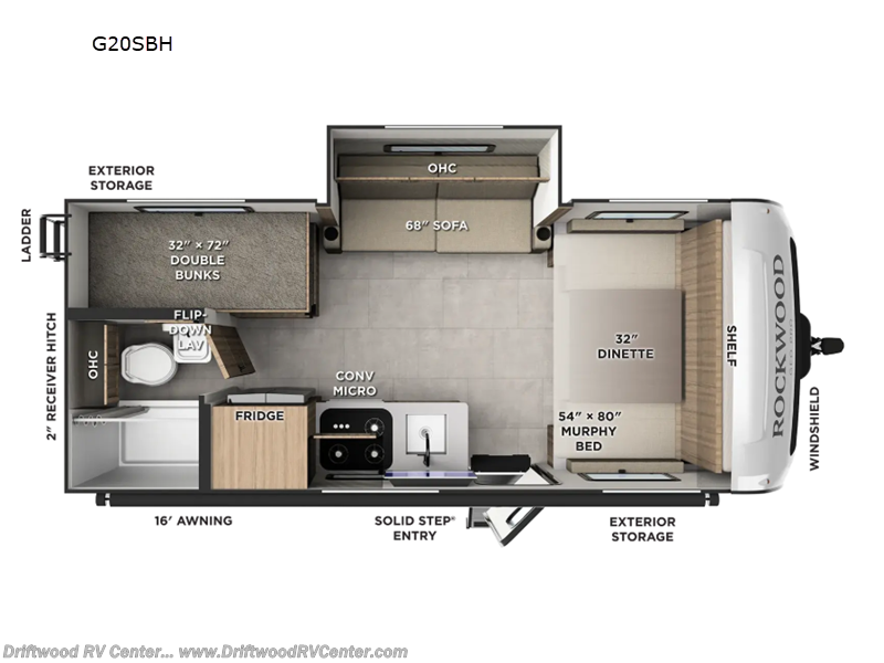 2027 Forest River Rockwood Geo Pro G20SBH - New Travel Trailer For Sale by Driftwood RV Center in Clermont, New Jersey features Slideout