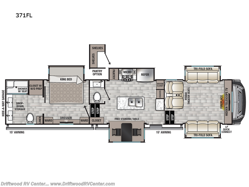 2022 Forest River Cedar Creek 371FL - Used Fifth Wheel For Sale by Driftwood RV Center in Clermont, New Jersey features Slideout
