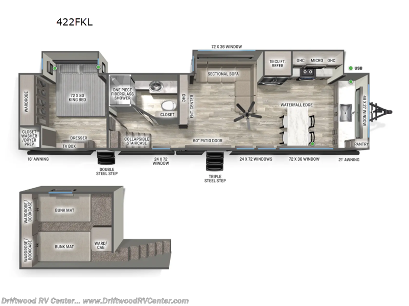 2027 Forest River Sierra Destination Trailers 422FKL - New Destination Trailer For Sale by Driftwood RV Center in Clermont, New Jersey features Slideout