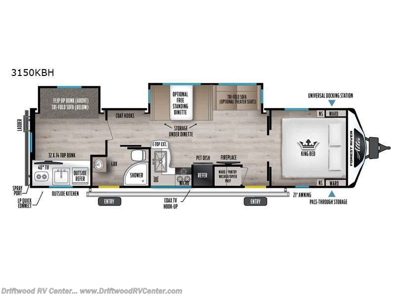 2027 East to West Alta 3150KBH - New Travel Trailer For Sale by Driftwood RV Center in Clermont, New Jersey features Slideout
