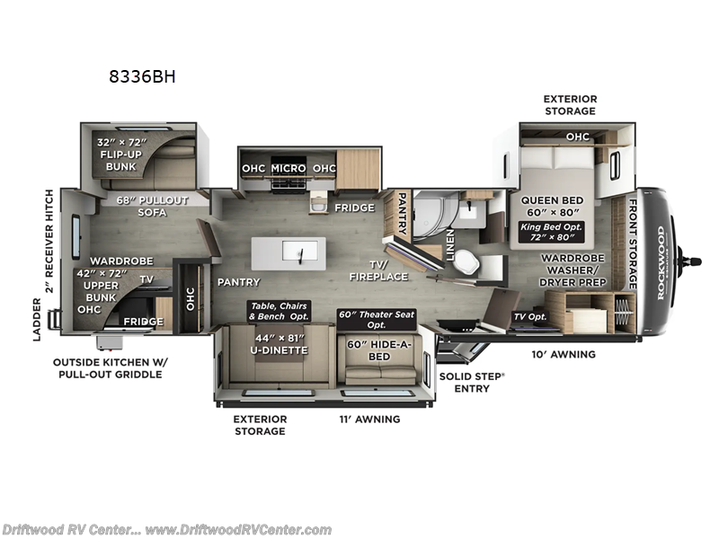2027 Forest River Rockwood Signature 8336BH - New Travel Trailer For Sale by Driftwood RV Center in Clermont, New Jersey features Slideout