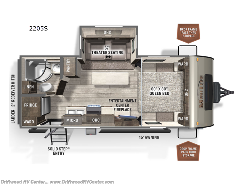 2022 Forest River Rockwood Mini Lite 2205S - Used Travel Trailer For Sale by Driftwood RV Center in Clermont, New Jersey features Slideout