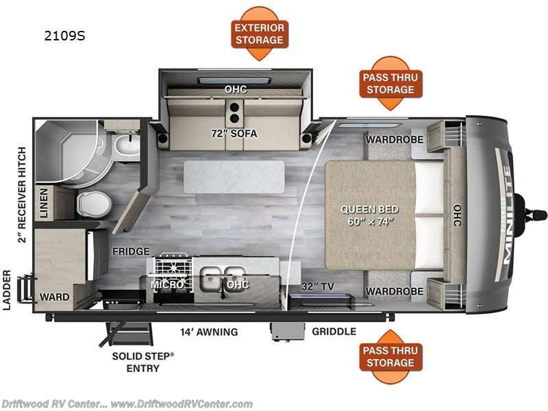 2024 Forest River Rockwood Mini Lite 2109S - Used Travel Trailer For Sale by Driftwood RV Center in Clermont, New Jersey features Slideout