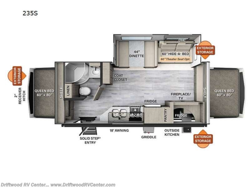 2023 Forest River Rockwood Roo 235S - Used Travel Trailer For Sale by Driftwood RV Center in Clermont, New Jersey features Slideout