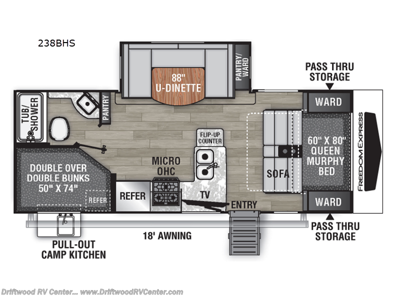 2022 Coachmen Freedom Express Ultra Lite 238BHS - Used Travel Trailer For Sale by Driftwood RV Center in Clermont, New Jersey features Slideout