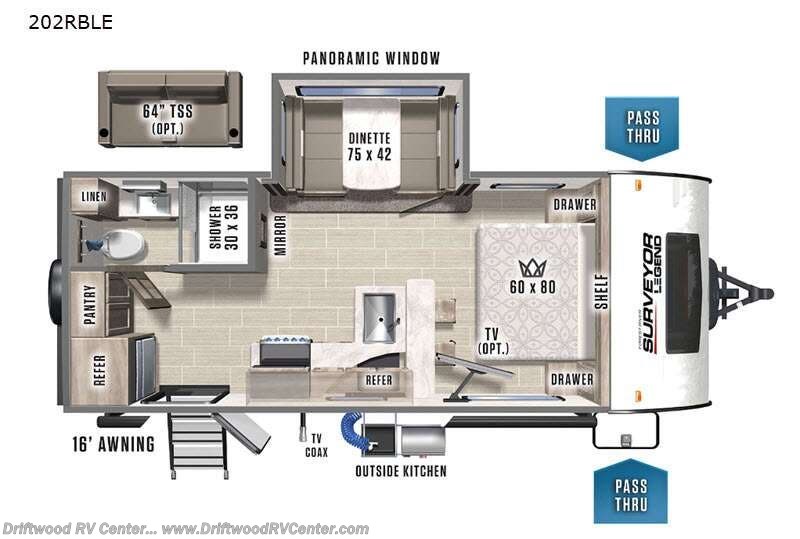 2021 Forest River Surveyor Legend 202RBLE - Used Travel Trailer For Sale by Driftwood RV Center in Clermont, New Jersey features Slideout