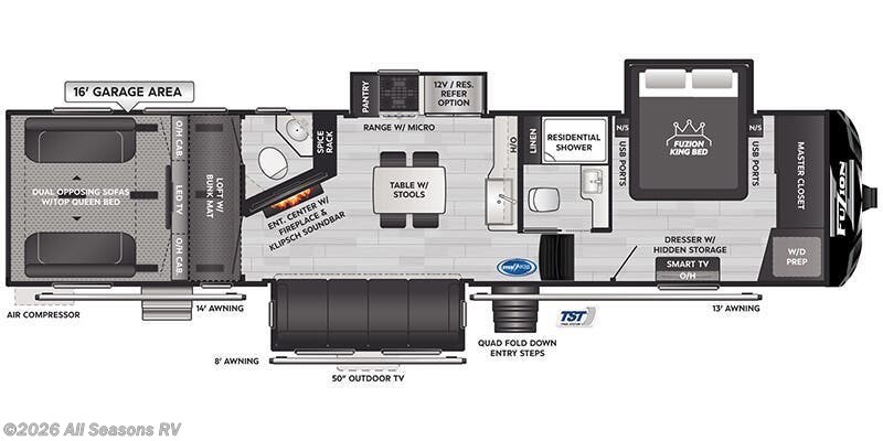 2025 Keystone Fuzion 419 - New Fifth Wheel For Sale by All Seasons RV in Muskegon, Michigan
