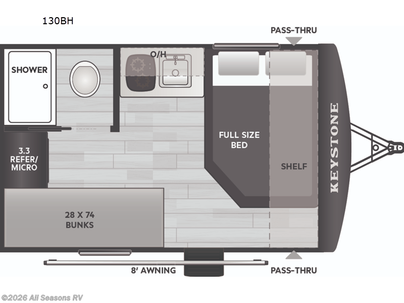 2026 Hideout Mini 130BH by Keystone from All Seasons RV in Muskegon, Michigan
