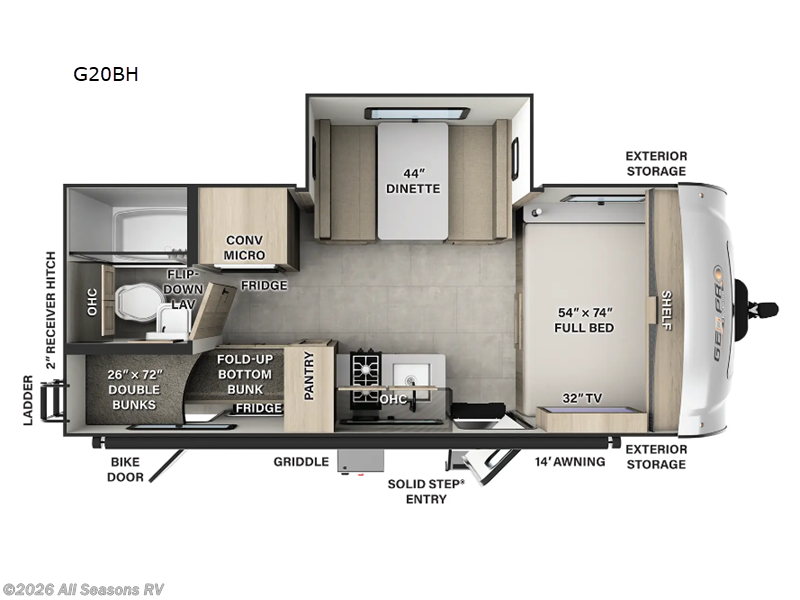 2025 Rockwood Geo Pro G20BH by Forest River from All Seasons RV in Muskegon, Michigan