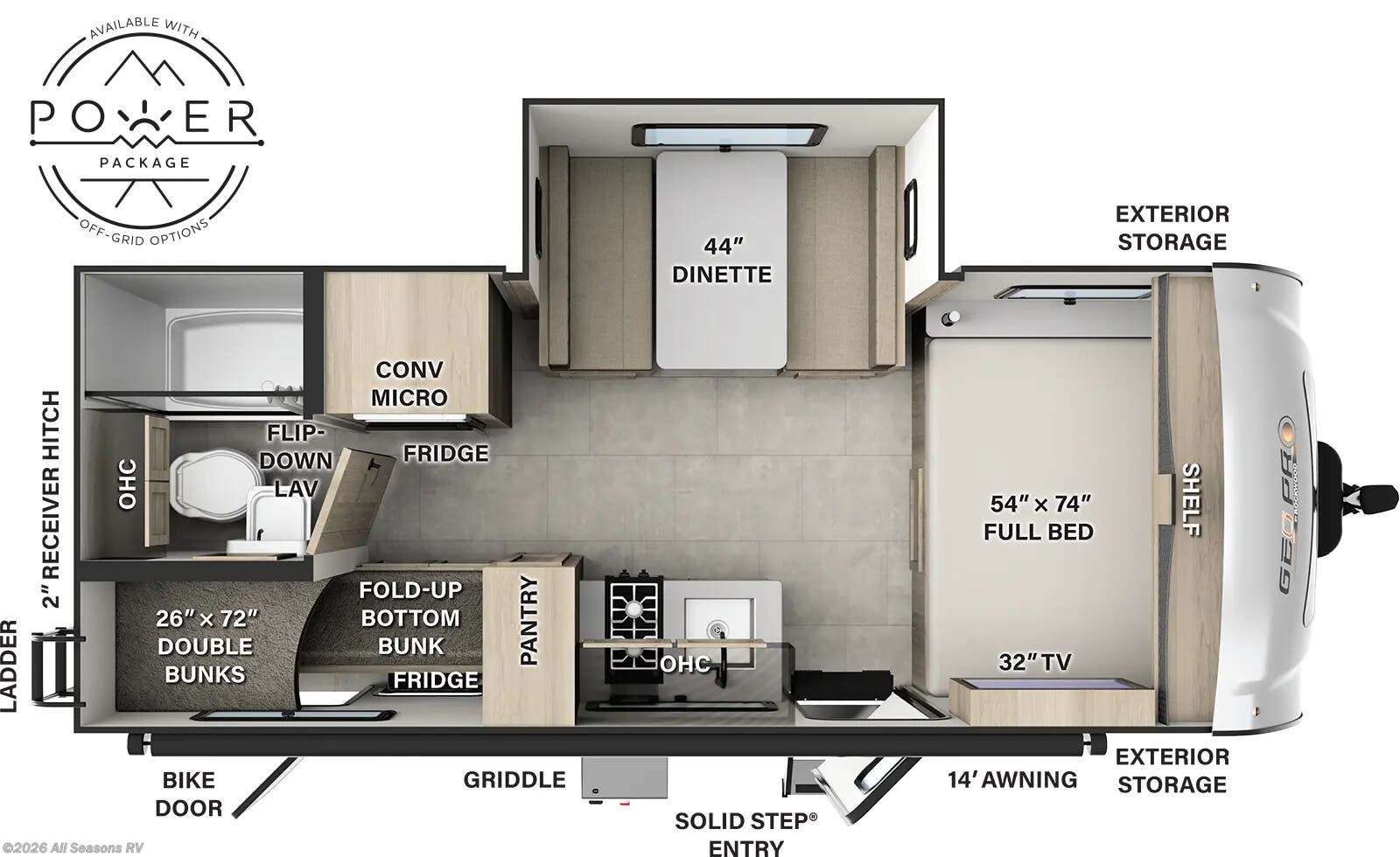 2025 Forest River Rockwood Geo Pro G20BH - New Travel Trailer For Sale by All Seasons RV in Muskegon, Michigan