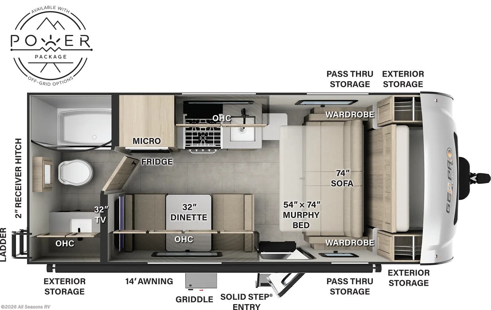 2025 Forest River Rockwood Geo Pro G19FD - New Travel Trailer For Sale by All Seasons RV in Muskegon, Michigan