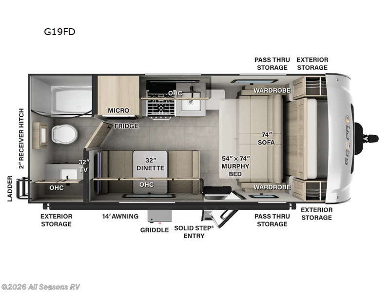 2025 Rockwood Geo Pro G19FD by Forest River from All Seasons RV in Muskegon, Michigan