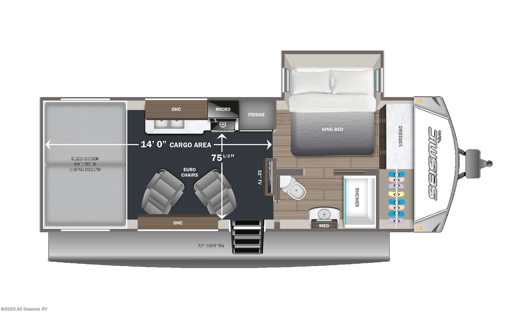 2026 Jayco Seismic Travel Trailer Toy Hauler 214 - New Toy Hauler For Sale by All Seasons RV in Muskegon, Michigan