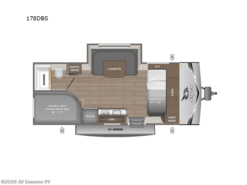 2026 Jayco Jay Flight SLX 178DBS - New Travel Trailer For Sale by All Seasons RV in Muskegon, Michigan